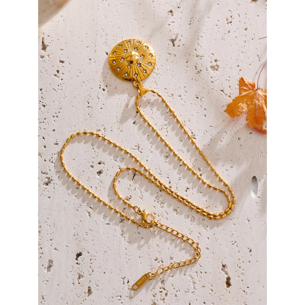 Yhpup Pendant Necklace Unique High Quality 18K Plated Stainless Steel