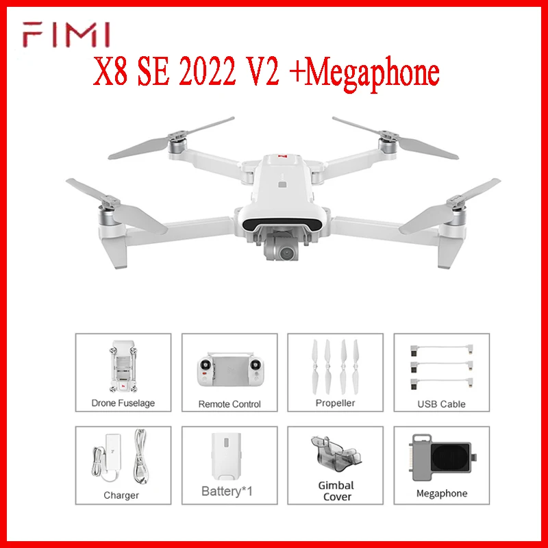 Definere nogle få sværd FIMI X8 SE 2022 V2 Version Drone Megaphone Hanging 35 Mins Xiaomi Module  3-axis Gimbal Camera 10KM Professional 4K HD Quadcopter