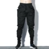 Tactical Functional Cargo Trousers Men Hip Hop Streetwear Elastic Waist Pants Joggers Irregular Multi-pocket Pant Black WB520 2