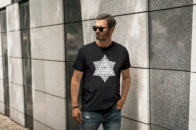 

Гексаграмма, глаз хора, алестер Кроули, оккультный символ, футболка унисекс