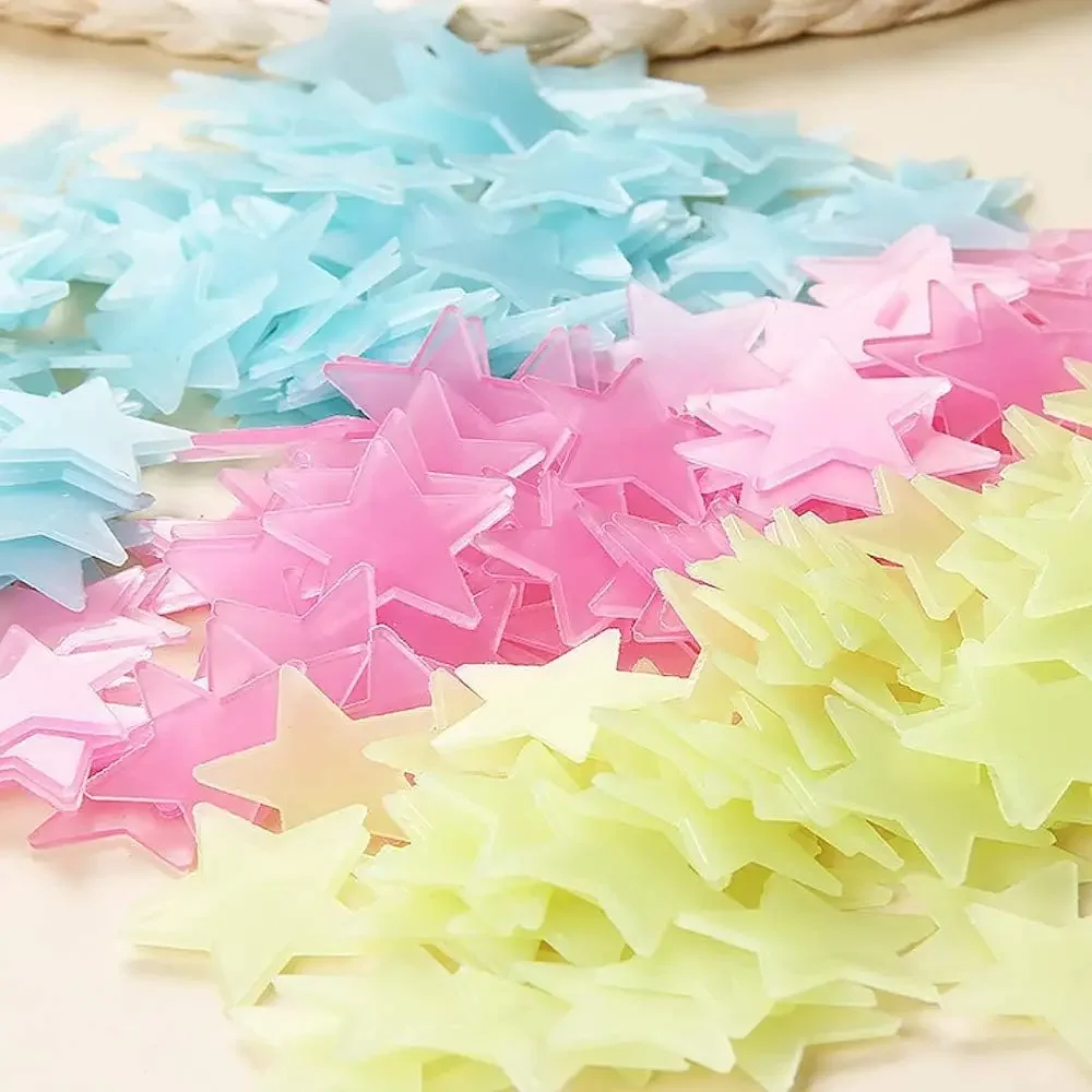 Description Picture 5 of item300/50pcs Glow in The Dark 3D Stars Wall Stickers Fluorescent Adhesive Luminous Mural Kids Baby Room Bedroom Ceiling Home Decor