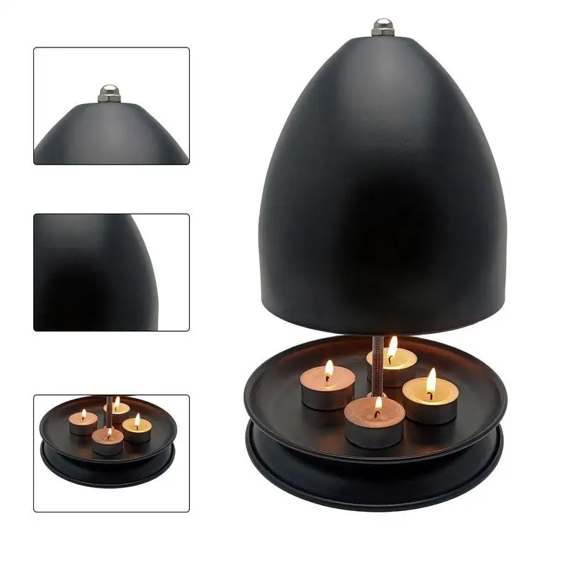 Candle heater kit tea light candle heater metal tea light stove and oven large space candle oven and heating holder hand warmer for offices