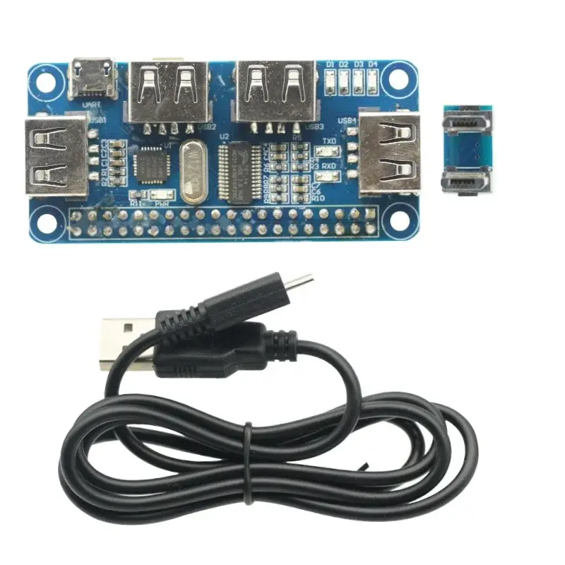 4 Ports USB HUB HAT For Raspberry Pi 3/ 2/ Zero W Extension Board USB To UART For Serial Debugging Compatible With USB2.0/1.0 image 2