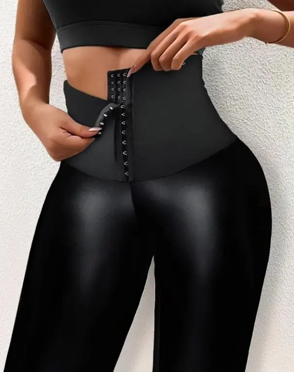 High Waist Tummy Control Butt Lifting Yoga Skinny Pants ew fashion elegant women's leather pants casual trouser bottom