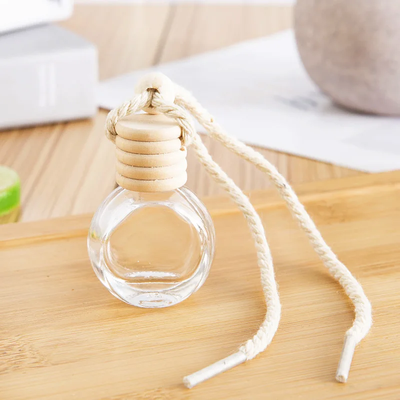1/5pcs Car Perfume Bottle Air Freshener Car Pendant Perfume Ornament for Essential Oils Diffuser Fragrance Empty Glass Bottle