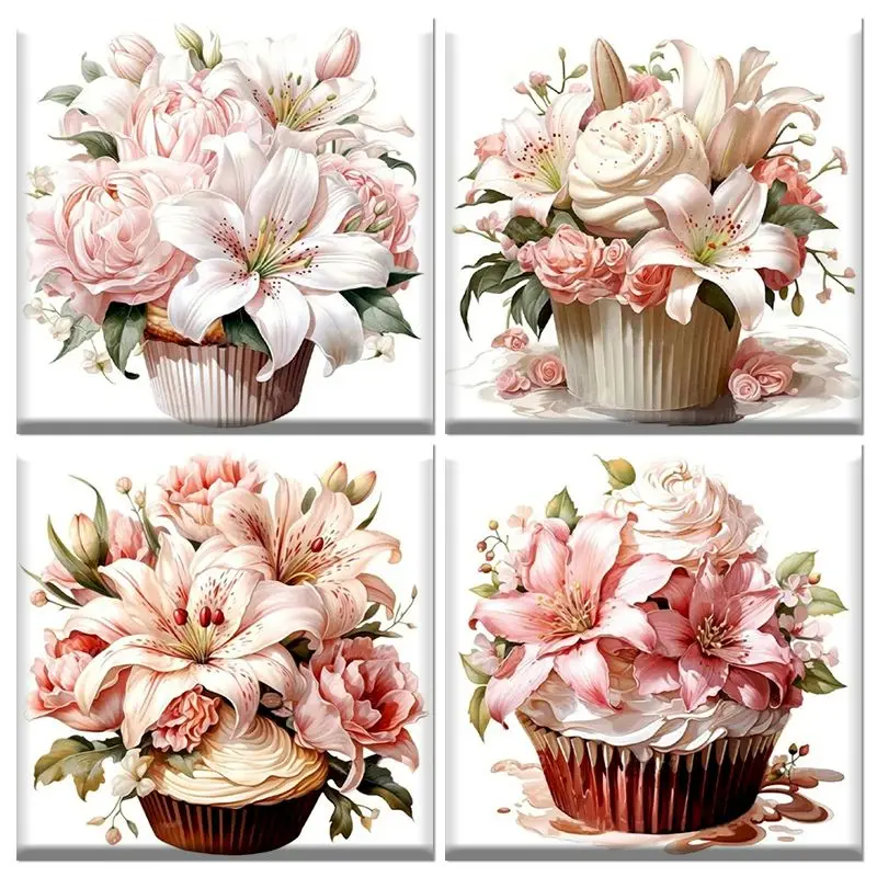 

GATYZTORY Diamond Painting Flowers in Flower Pots Full Square Round Picture Of Rhinestone 5D DIY Diamond Mosaic Gift Home Deco