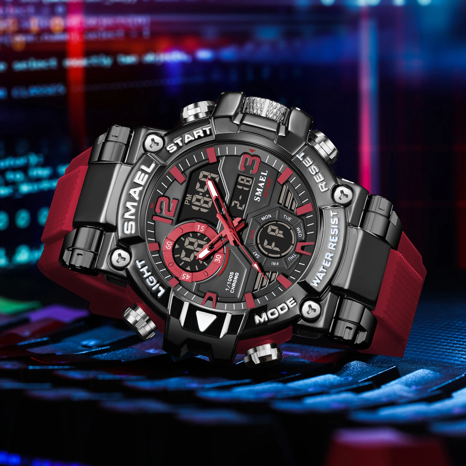 2025 SMAEL Sports Watches Men LED Watches New 50m Waterproof