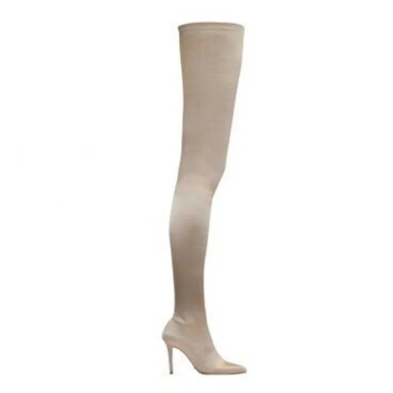 Thigh High Boots Over The Knee Elastic Stretch Boots Women Botas Mujer Sexy Knee High Heels Sock New Autumn Winter