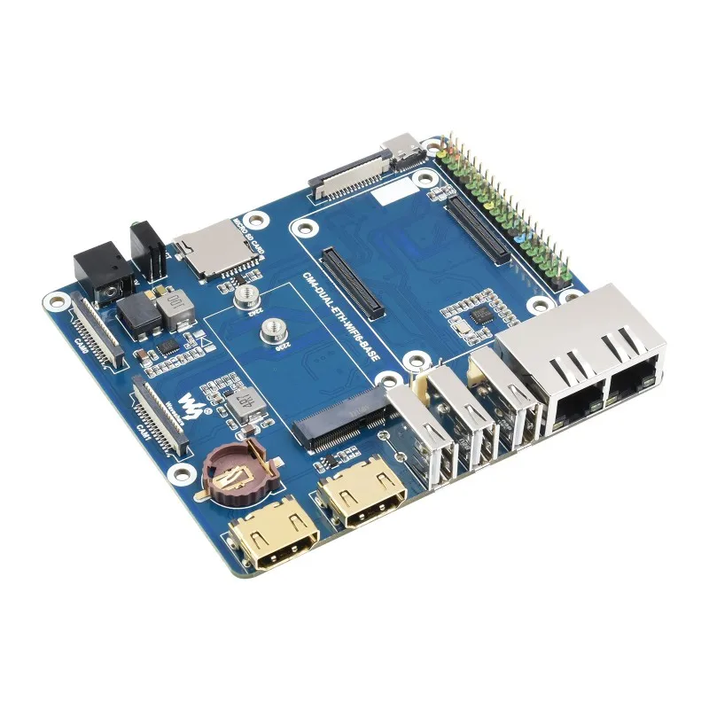 Wifi6 Dual Eth Base Board/Mini-Computer Progettato Per Raspberry Pi Compute Module 4 (Non Incluso), Slot Per Chiave M.2 E Integrato