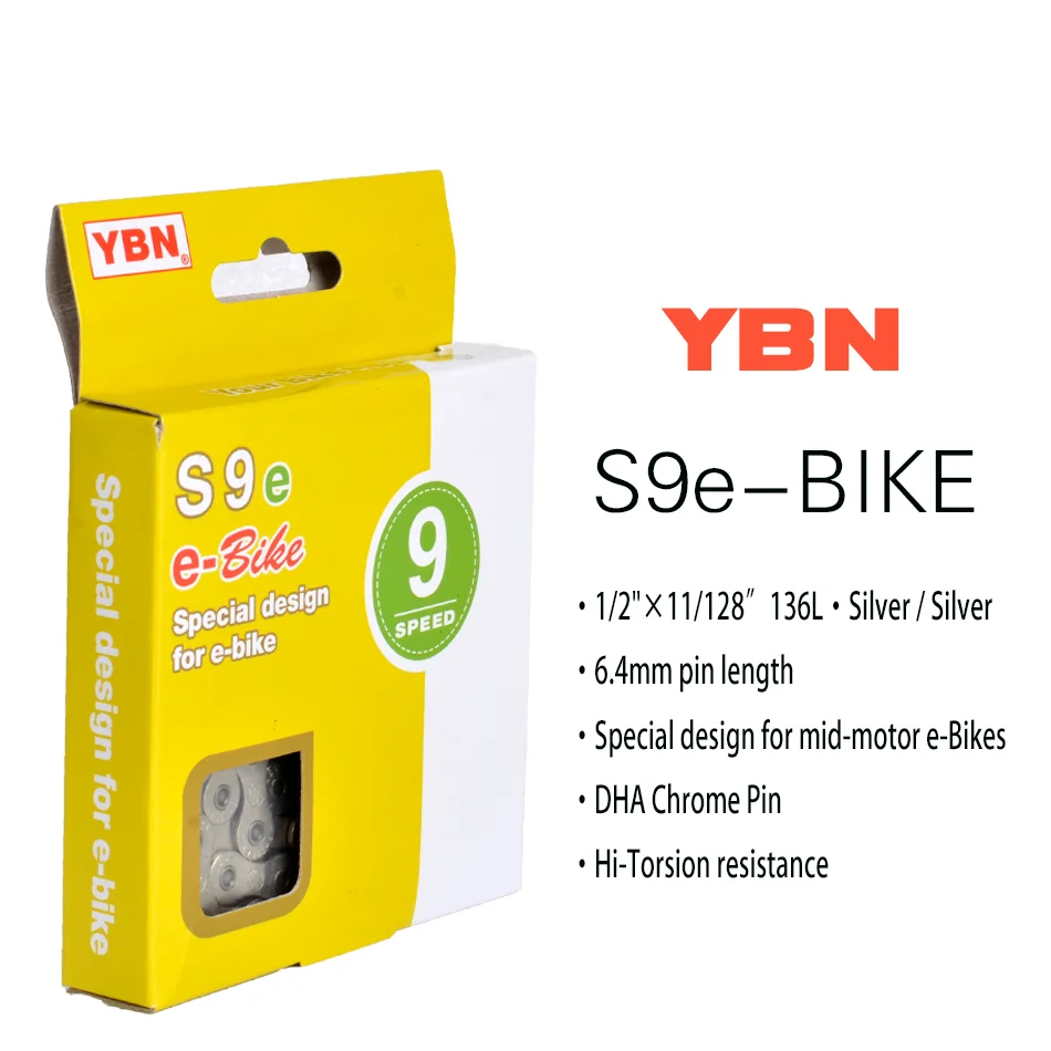 YBN Catena E-Bike 8 9 10 11 12 velocità Velocidade Design speciale 136 catene a maglie 9V 10V 11V 12V per SHINANO Mid-Motor BOSCH E-Bike - immagine 2