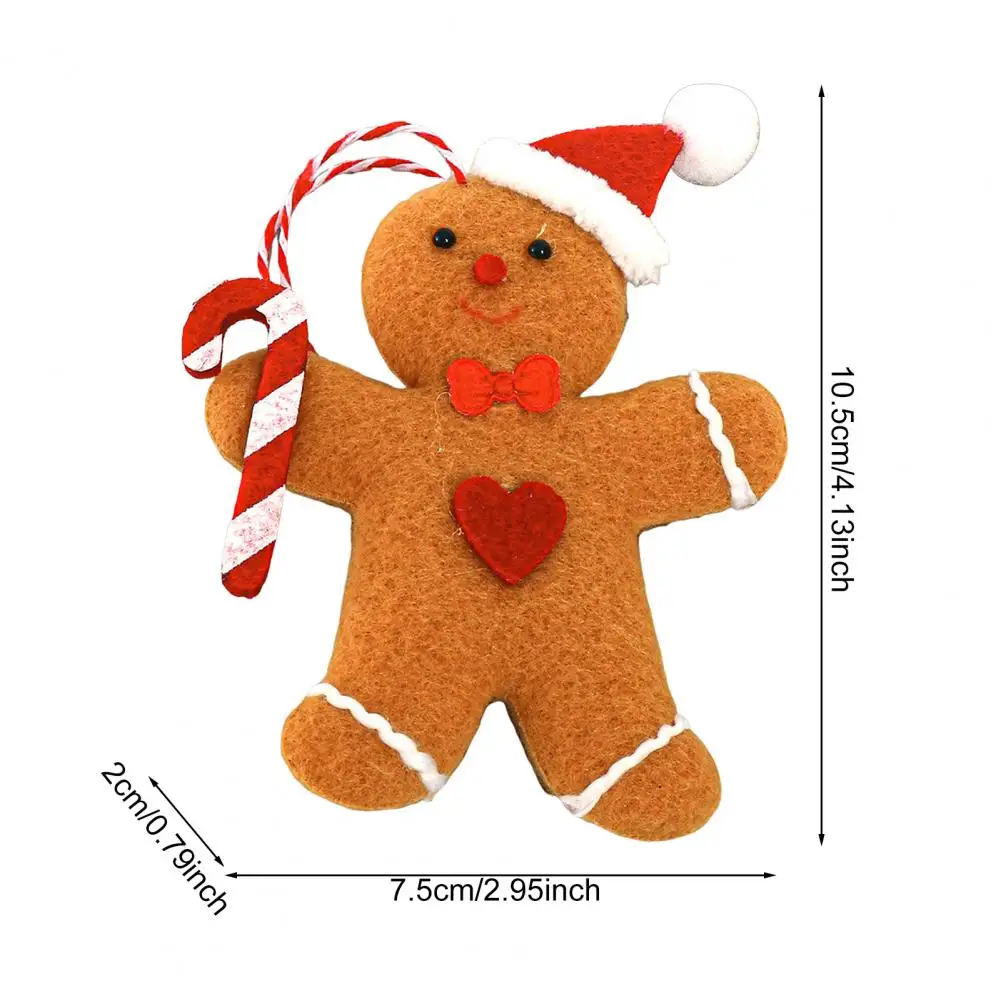 6Pcs 9-12cm Gingerbread Man Ornaments Fabric Figurine Christmas Tree Decorations Hanging Cloth For Holiday Home Party Decor