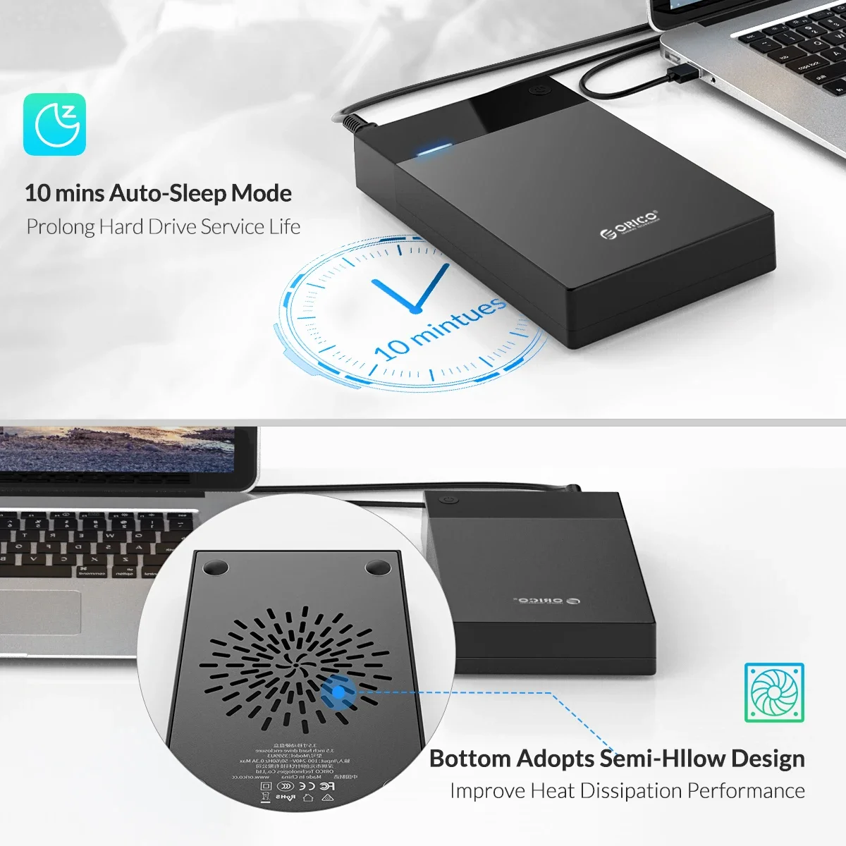 ORICO-2.5 3.5 ġ HDD ̽  ϵ ̺ Ŭ SATA to USB3.0 5Gbps HDD ڽ, 2.5 3.5 SSD  ũ ̽  