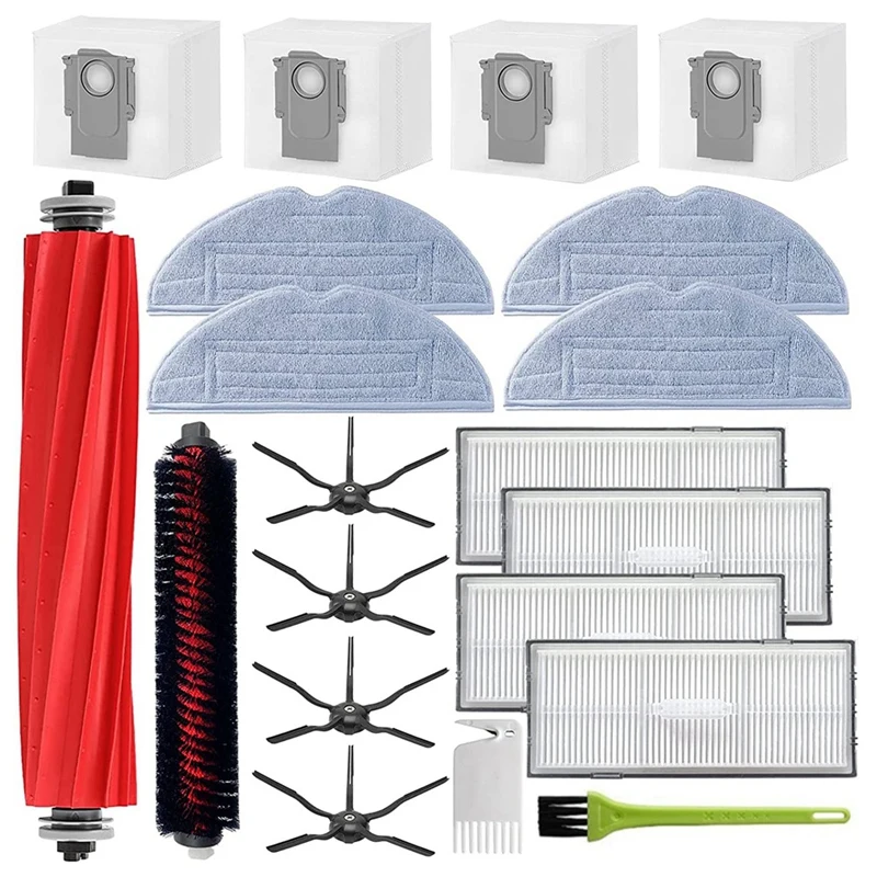 

For Roborock S7 Maxv Ultra S7 Pro Ultra Robot Vacuum Main Side Brush Mop Hepa Filter Dust Bag Cleaning Rolling Brush