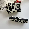 Retro Canvas Women's Cosmetic Bag Simple Plaid Girls Pencil Case Leopard Print Ladies Lipstick Storage Bag Small Wallet Handbags 3