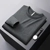Winter Fashionable Warm Sweater Men's Elastic Cold-Resistant Clothes Casual Pure Color All-Matching round Neck Sweater 5