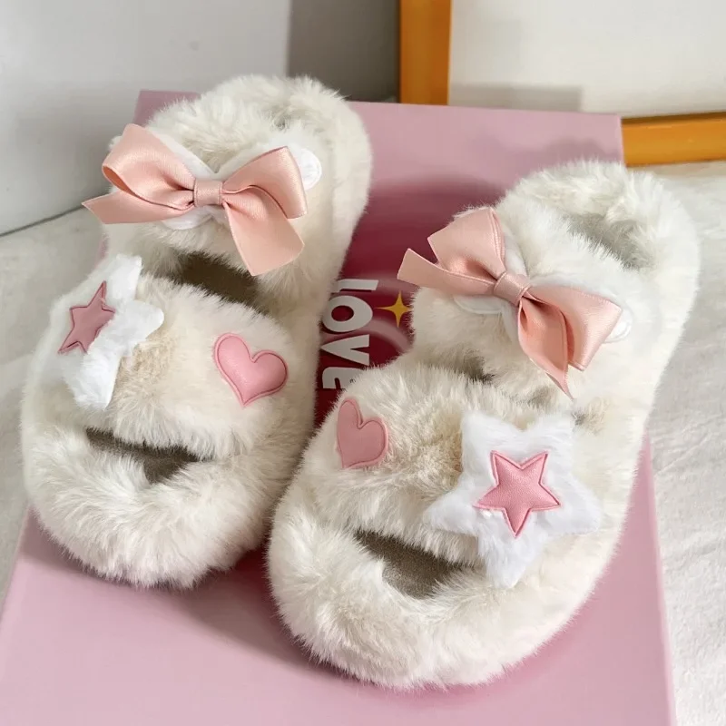 

Тапочки Mao, новинка осень-зима 2023, женские нескользящие швабры из хлопка с плоской подошвой