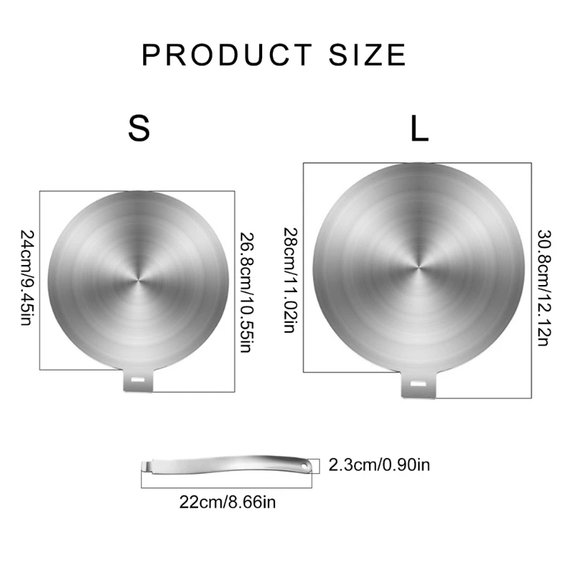 Stainless Steel Induction Cooker Converter Disk Heat Diffuser Plate Adapter Detachable Handle Thermal Conductor