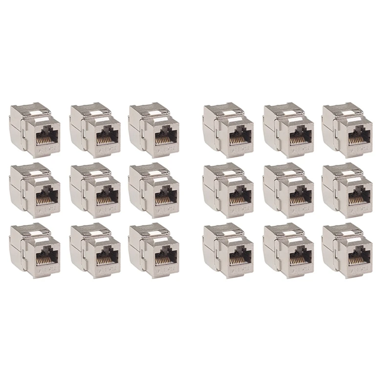 Keystone Rede Jack Conector Adaptador Módulo de Liga de Zinco Ftp Blindado Cat7 Cat6a 24 Pcs Rj45
