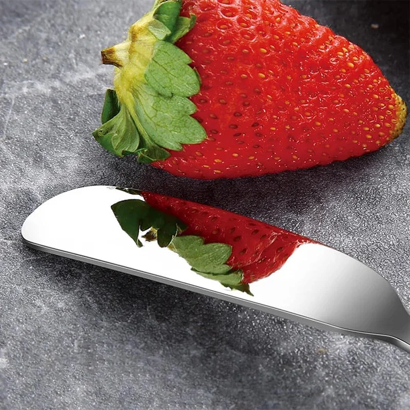 Description Picture 6 of item5/1Pcs Butter Knifes Stainless Steel Cheese Cutter Knifes Long Handle Bread Jam Spreaders Cream Toast Cutlery Kitchen Gadgets