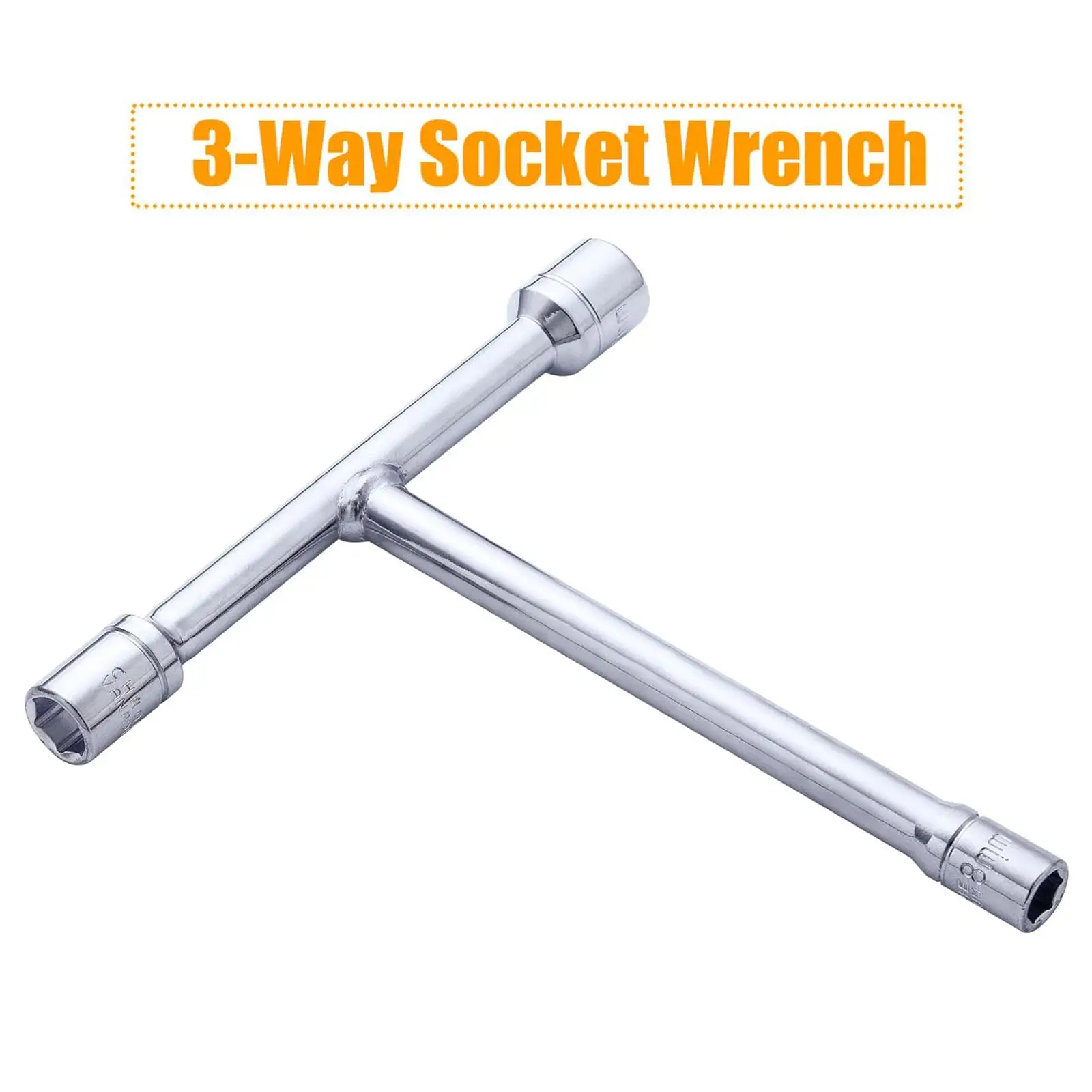 3 Way Socket Wrench Repair Hardware Quick Installation Removal T Handle Wrench for Maintance Bike Car Automobile Motorcycle