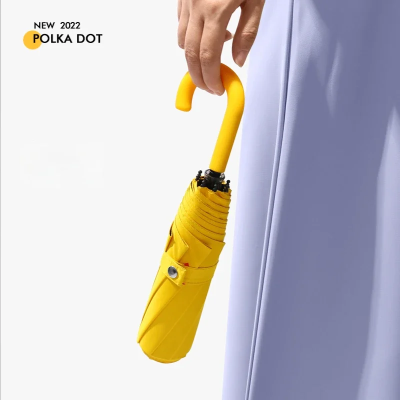 Folding Umbrella for Women and Girls, Thick Sun Umbrella, Anti-Ultraviolet Sunshade, Black Coating, UV Umbrellas, Kids