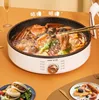 220V Deep Non-Stick Electric Skillets with Automatic Pancake Maker Pizza Baking Pan for Home Cooking Multi Cooker 6