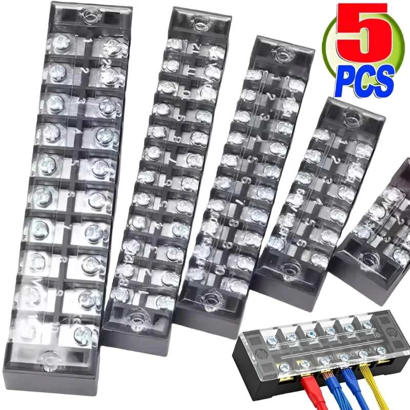 Enhanced Power Wire Connector - Dual Row Strip Barrier Terminal Block with Screw Connection and Multiple Position Options