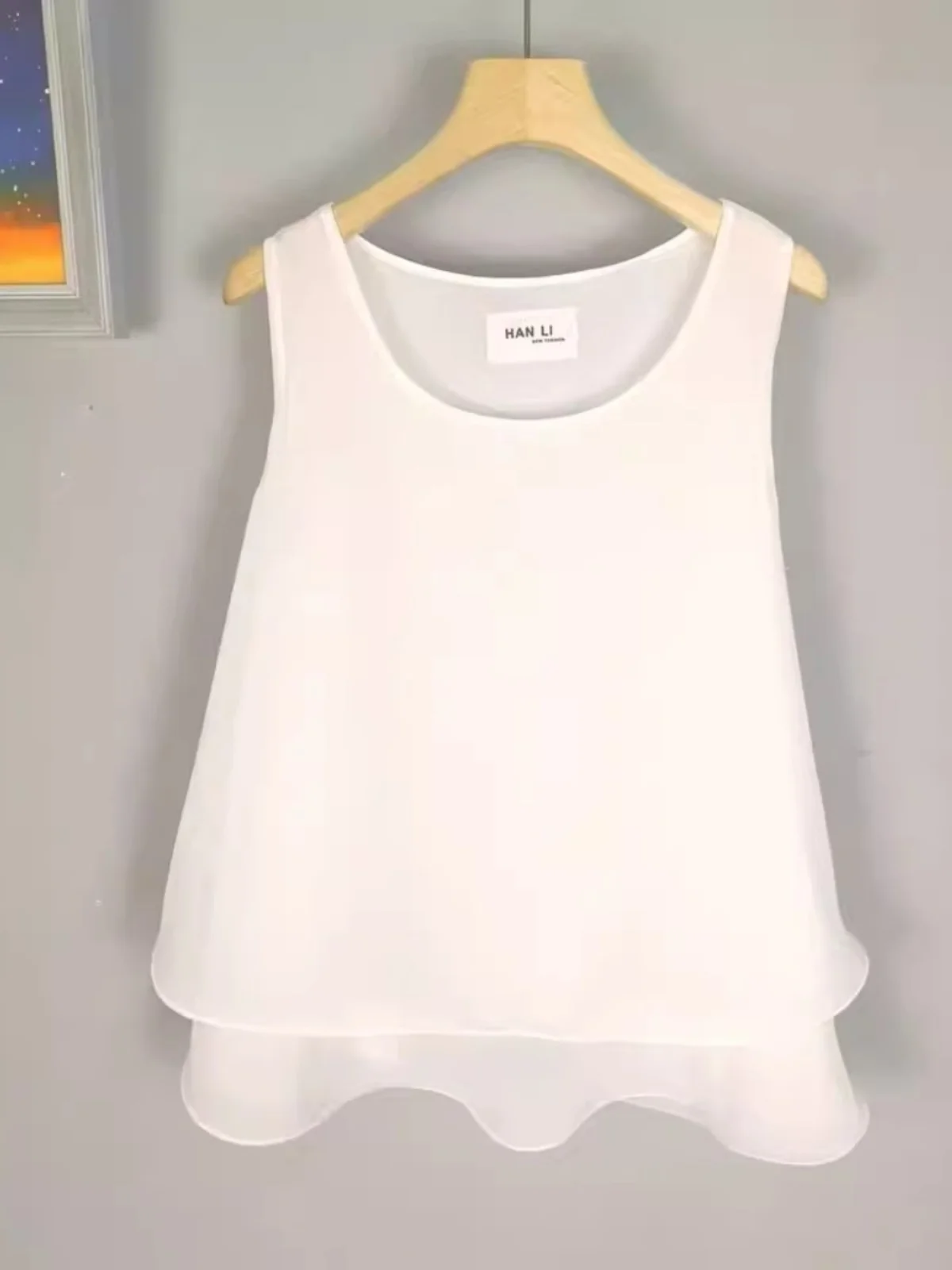 Loose Fitting Slimming Svel Chiffon Vest Strap Summer Top plus Size Women's Inner Wear Outer Wear Belly Cover Base ir...