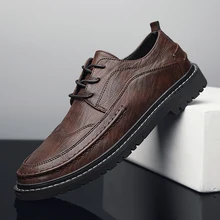  Business Men's Casual Shoes Luxury British Man Flats Social Shoe Leather Footwear Oxford Shoes For Men 2022 New 