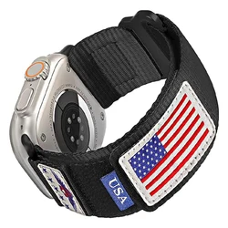 Durable Alpine Loop Strap - Nylon Sport Bracelet - 42 44 45 49mm SM (Black red blue)