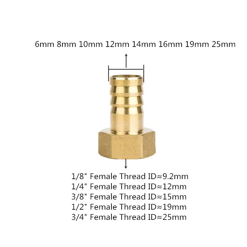 Water Pipe Fitting Pagoda Connector 6 8 10 12 14mm Hose Barb 1/8 1/4 3/8 1/2 inch Thread