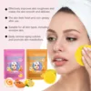 Turmeric Facial Cleanser Pads Pores Deeply Cleaning Makeup Remover Moisturizing Exfoliating Dead Skin Kojic Acid Facial Sponges 6