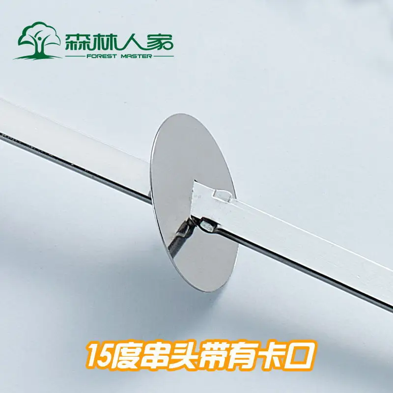 Barbecue Tool Stainless Steel Barbecue Meat Large Steel Skewer with Thickened Wooden Handle Skewer 52cm