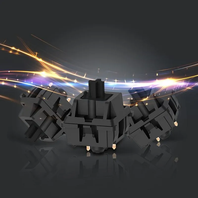 Greetech OG 블랙 스위치 60g 리니어 프리루브드 5핀 핫스왑 POM 스템 스위치 (MX 기계식 키보드용)