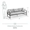 Modern Outdoor Metal Sofa with Plush Cushions and Throw Pillows Patio Porch Deck Yard Mix and Match Seating and Tables Charcoal 2
