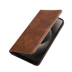 Elegant Retro Leather Flip Case - Premium Magnetic Book Cover for Redmi 9 Power (Brown)