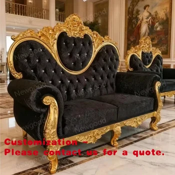 Divano Elegante Ispirato allo Stile Barocco, Lusso Europeo per il Salotto della Tua Villa