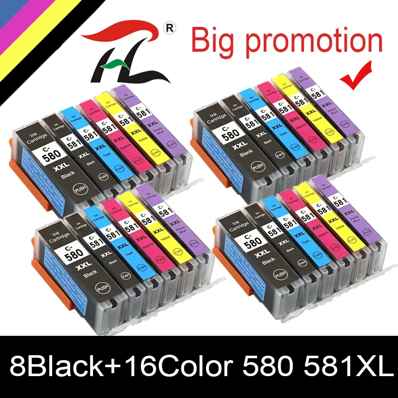 Cartucho de Tinta para Impressora Pgi580 Cli581 Canon Pixma Ts8150 Ts8151 Ts8152 Ts8250 Ts8251 Ts8252 Ts8350 Ts9150 Ts9155