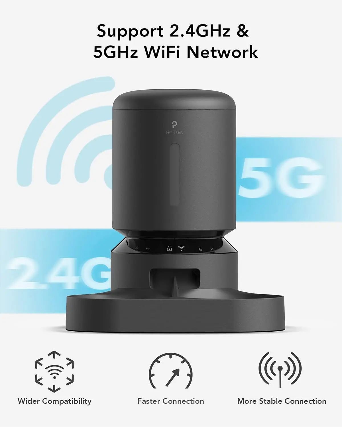 PETLIBRO автоматический корм для кошек диспенсер, 5G WiFi Фидер для домашних животных с управлением через приложение, автоматические кормушки для кошек на 5 л