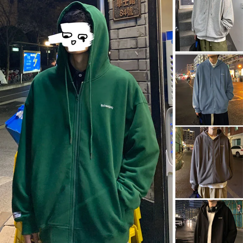 

Streetwear Hoodies Men Oversize Harajuku Unisex Couples Loose Winter Sweatshirts Male Casual Styles Zip-up Cardigan Top Female