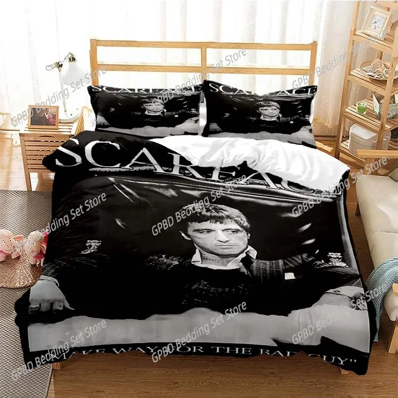 Tony Montana Scarfaces Bedding Set Boys Girls Twin Queen Size Duvet Cover Pillowcase Bed Kids Adult Home Textileextile 5