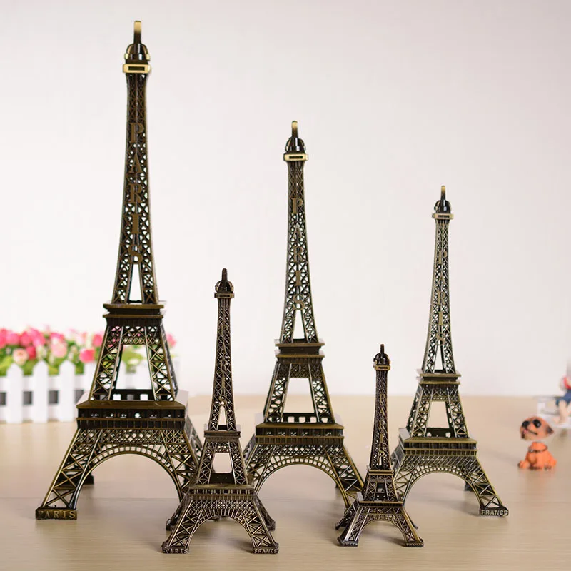 8-32 Cm Paris Eiffel Tower Crafts Home Furnishing Metal Model Decoration Travel Memorial Gift Bronze