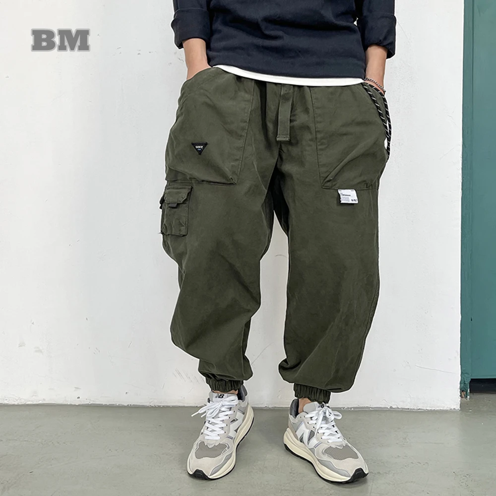 BM Japanese Streetwear Multi-Pocket Casual Harem Pants For Men Clothing Harajuku Jogging Pants Korean Hip Hop Cargo Trousers Casual Pants Sports Pants Casual Sports Pants