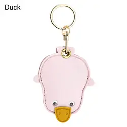 Multipurpose Leather Protective Sleeve with Keychain & Cartoon Fruit Design (Duck)