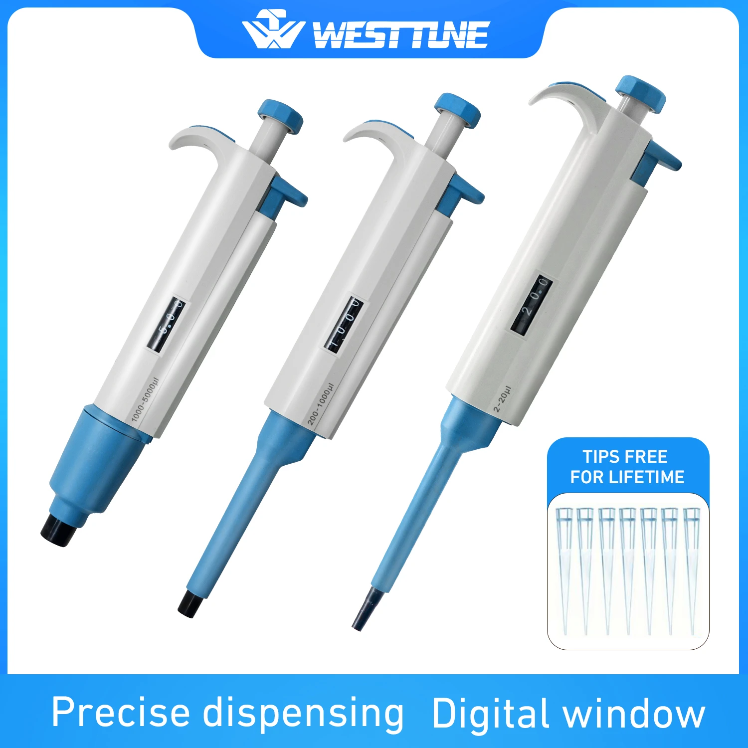 1001000ul Digital Adjustable Micro Pipette Micropipette Pipettor Gun