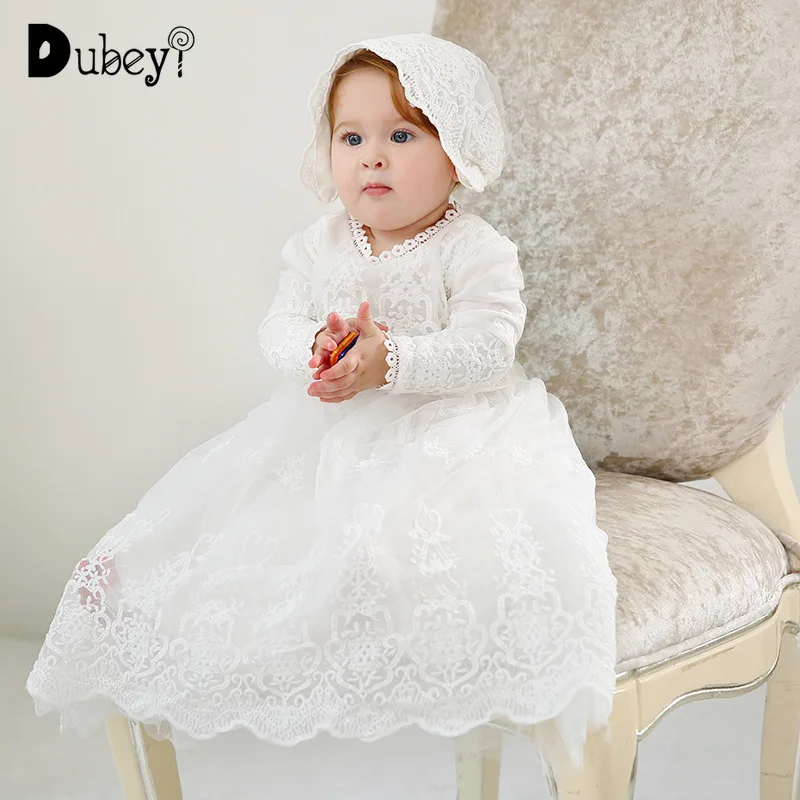 

Birthday Dress for 1 Year Baby Girl White Baptism Dress for Baby Girl Christening Flower Girl Dresses for Weddings and Party