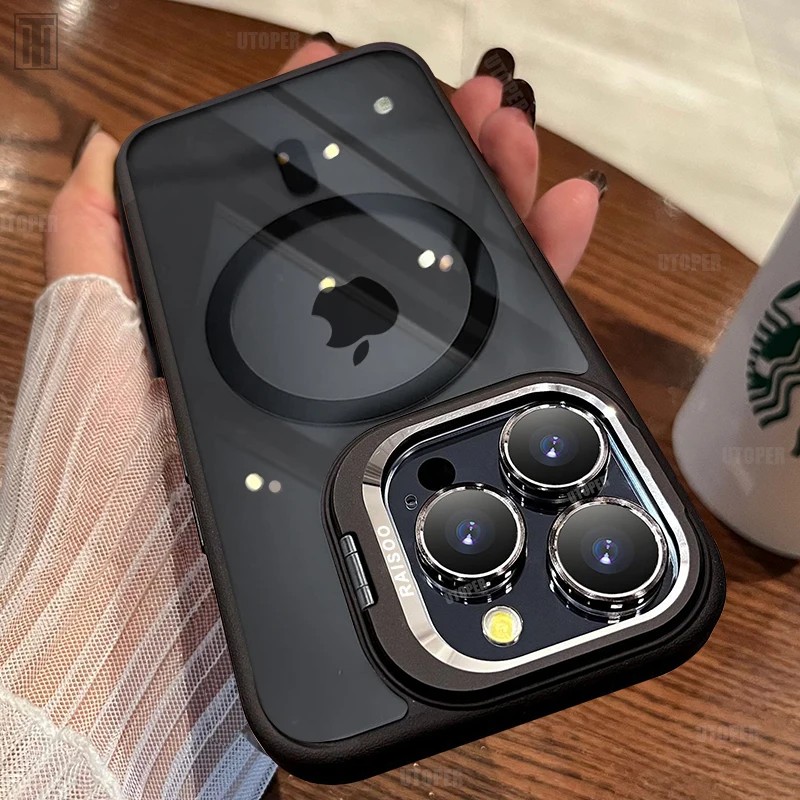 New Lens Metal Bracket Phone Case For iPhone 15 14 13 12 11 Pro