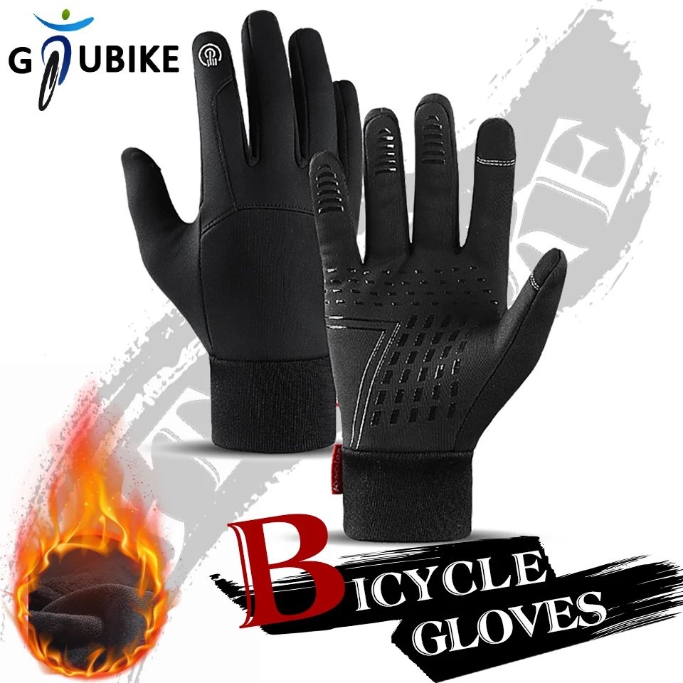 

GTUBIKE Winter Windproof Cycling Gloves Fleece Warm Touchscreen Anti-Cold Waterproof Motorcycle Ski Thermal Sport Gloves Unisex