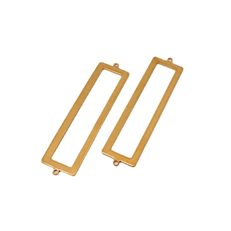 

WZNB 10Pcs Raw Brass Rectangle Frame Charms Geometric Pendant Connector For DIY Jewelry Making Handmade Necklace Diy Accessories