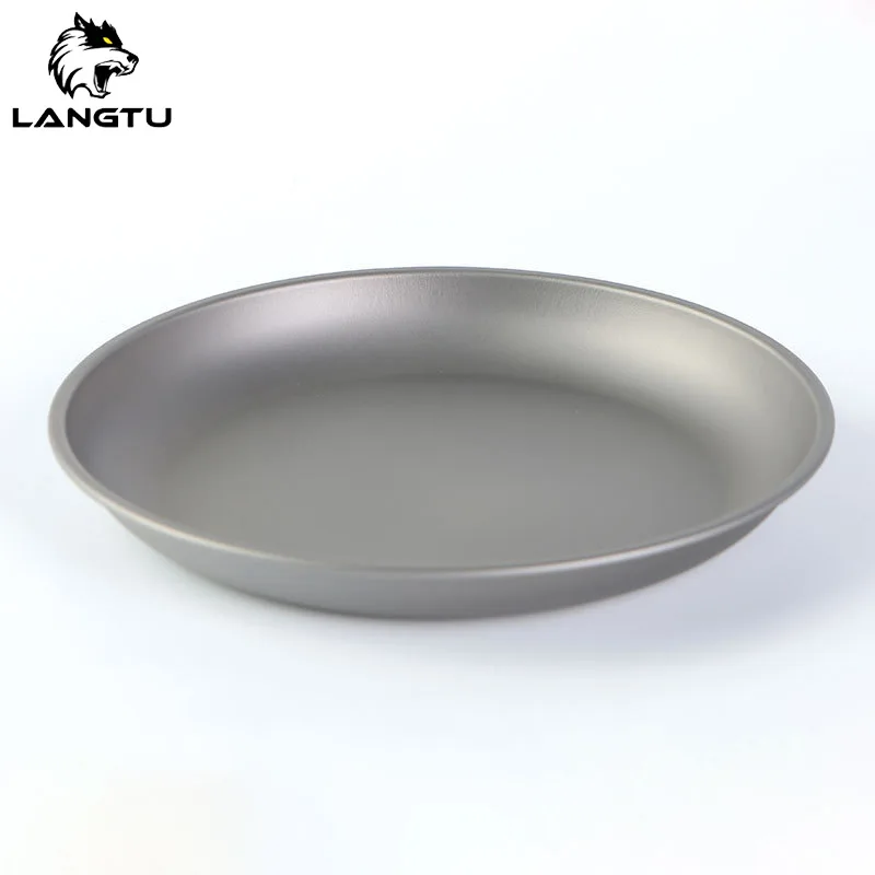 Outdoor Portable Pure Titanium Fruit Vegetable Dish Plate Titanium Alloy Tableware Camping Supplies 5